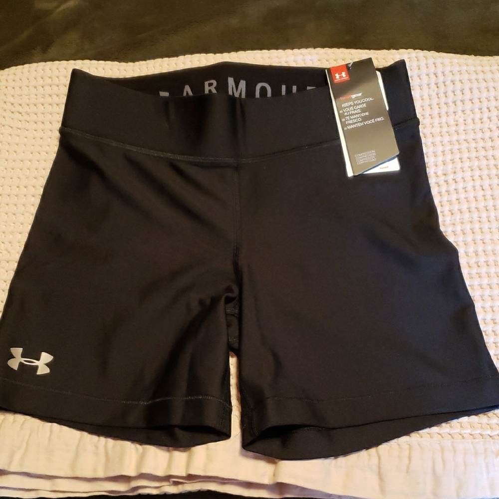 Under Armour Women's Heatgear Compression Athletic Navy Shorts